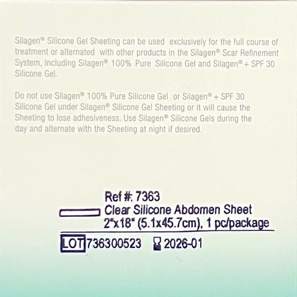 FLASH SALE! Silagen 100% SILICONE AB/EXTREMITY STRIP CLEAR 2” x 18” *PRICE FIRM - Picture 2 of 4